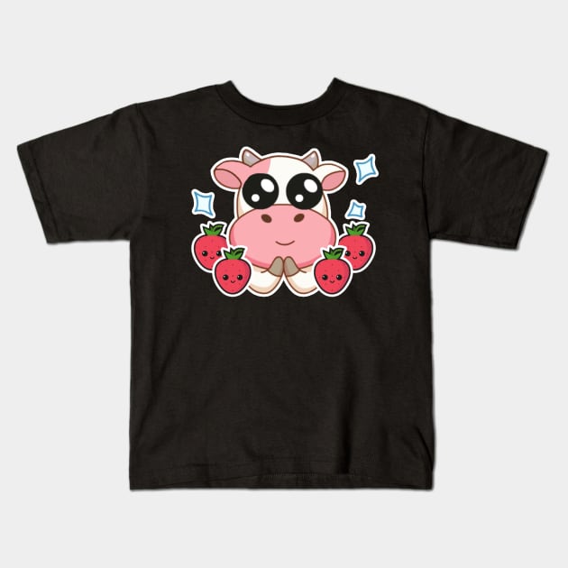 Strawberry cow Kids T-Shirt by AsKartongs